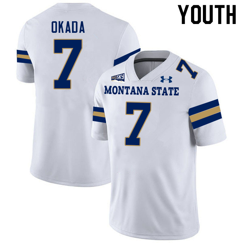 Youth #7 Ty Okada Montana State Bobcats Jerseys Football Stitched-White